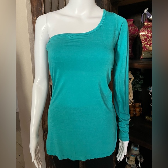 Cali one shoulder teal women’s top size small - Picture 1 of 4